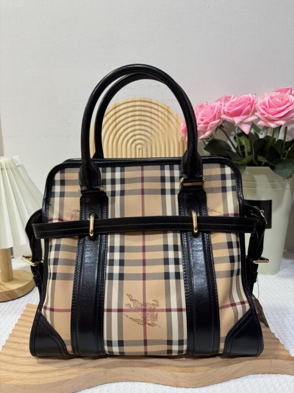 Burberry Haymarket Check Tote 92 New - Image 3