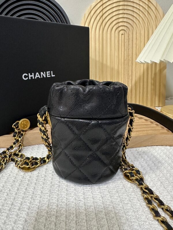 Chanel Twist Your Buttons Drawstring Bucket Bag 95 New - Image 3