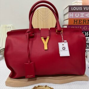 YSL Chyc Cabas Y bag Red 94 New