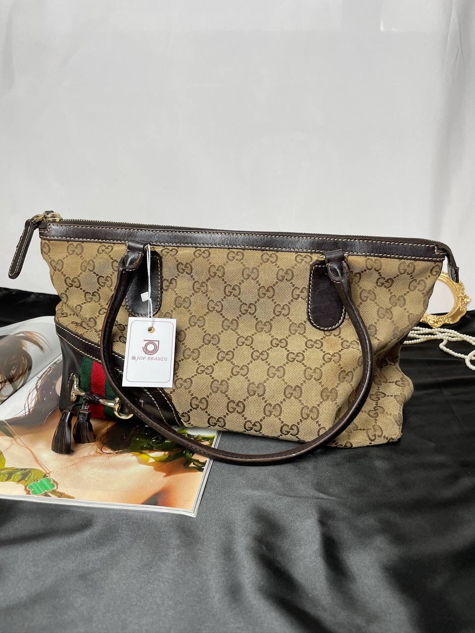 Gucci Horsebit Zipped Tote 85 New