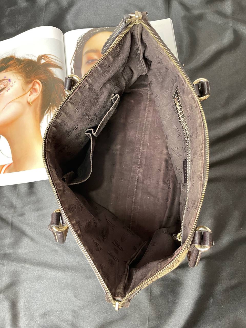 Gucci Horsebit Zipped Tote 85 New - Image 7