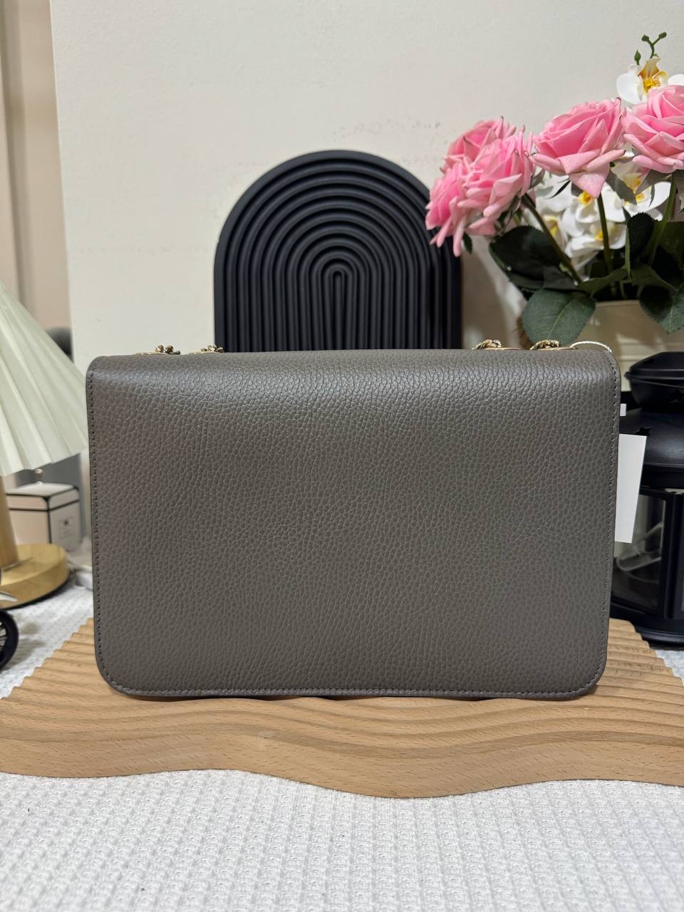 Gucci Interlocking Chain Bag Grey 95 New - Image 3