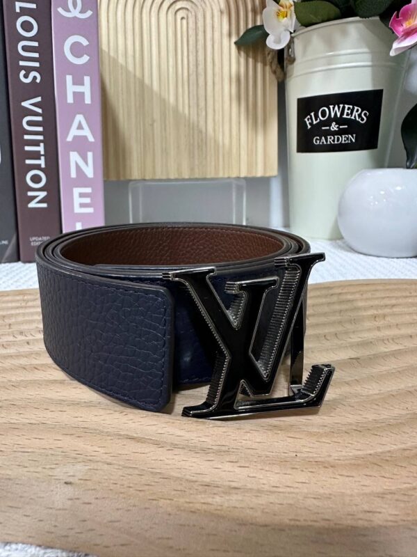 LV Mens Belt Deep Blue and Brown 95 New