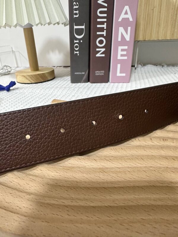 LV Mens Belt Deep Blue and Brown 95 New - Image 4
