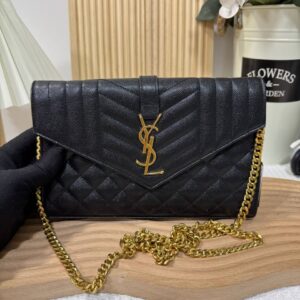 YSL Envelope Chain Wallet GHW 95 New