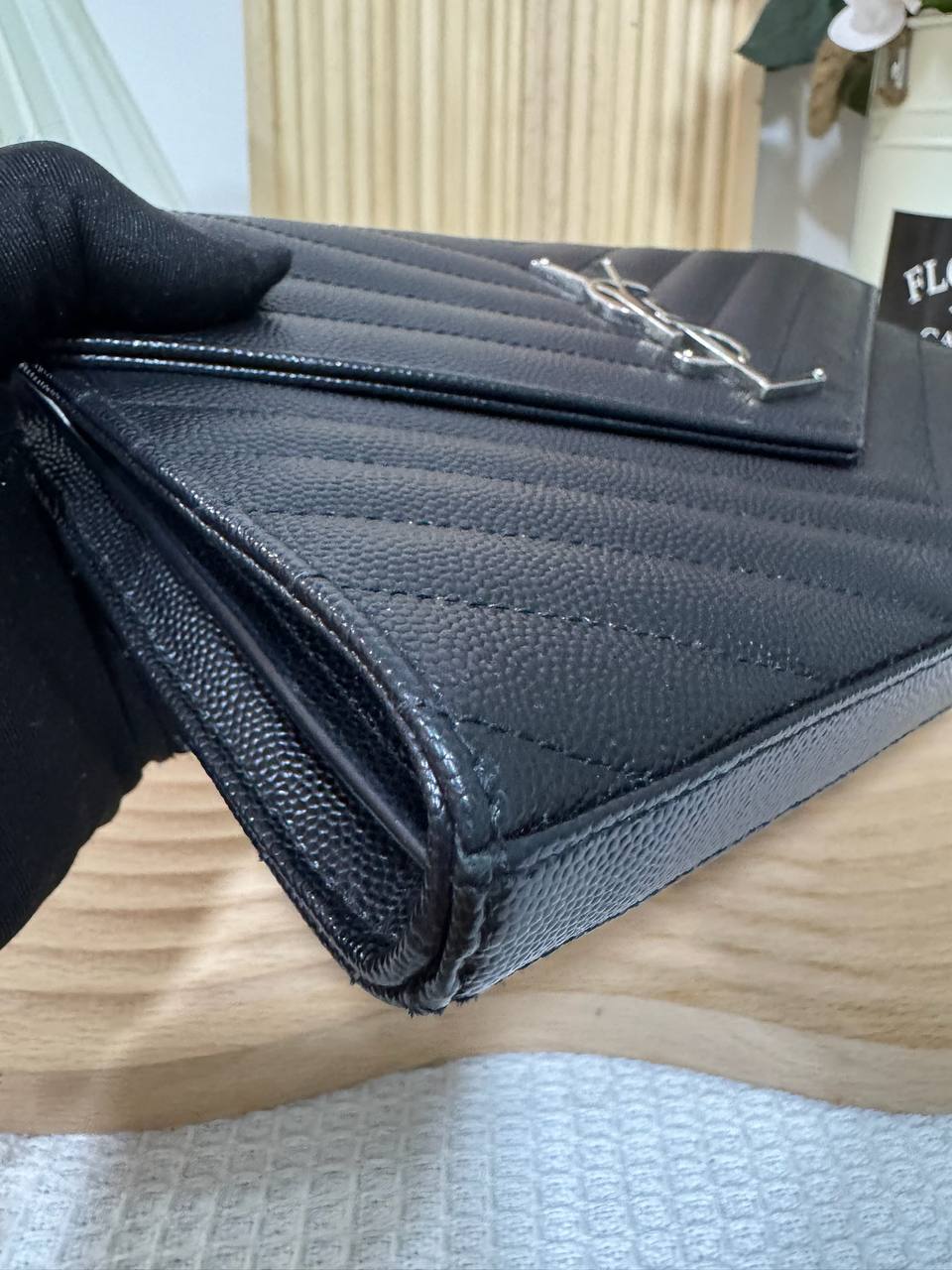 YSL Black Large Envelope WOC 95 New - Image 7