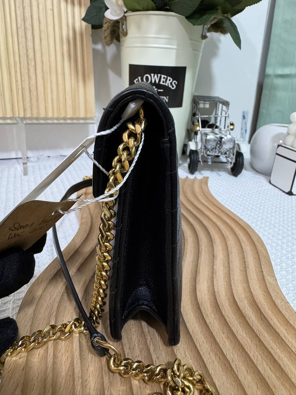 YSL Black Small Envelope WOC GHW 95 New - Image 4