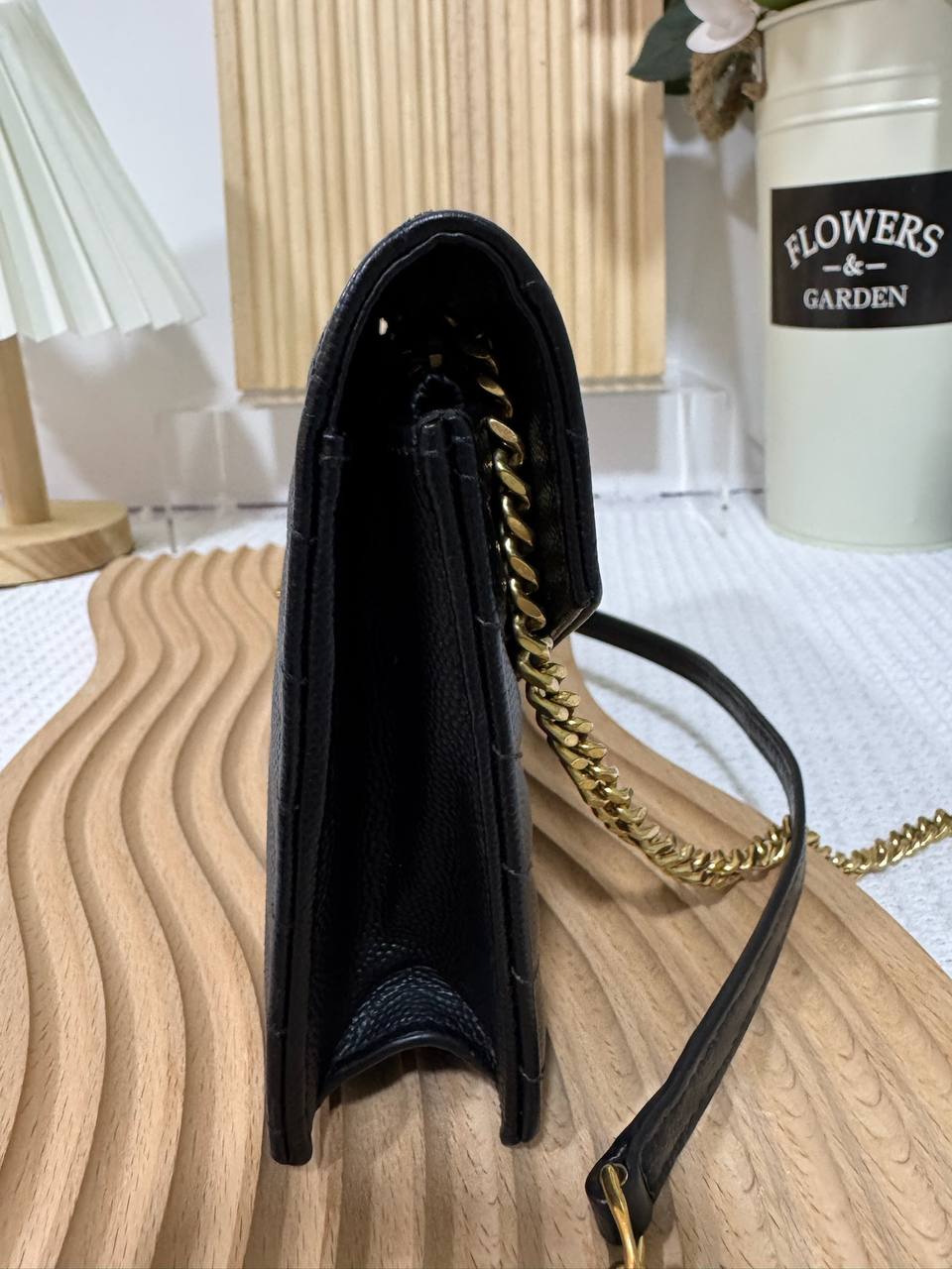 YSL Black Small Envelope WOC GHW 95 New - Image 5