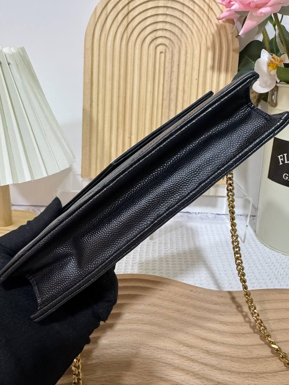 YSL Black Small Envelope WOC GHW 95 New - Image 6