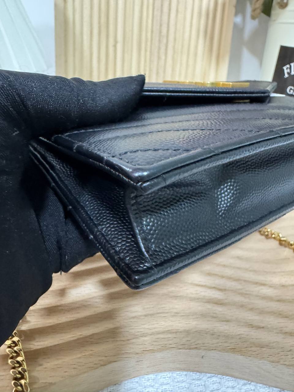 YSL Black Small Envelope WOC GHW 95 New - Image 7