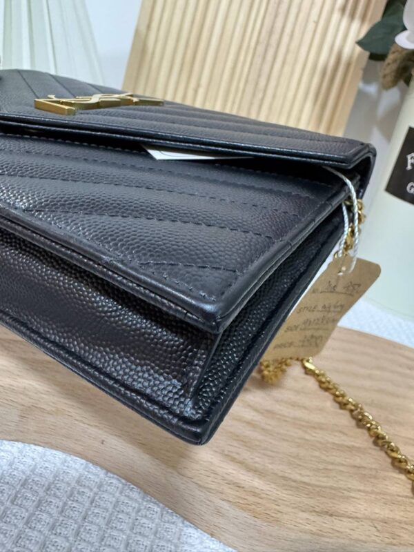 YSL Black Small Envelope WOC GHW 95 New - Image 8