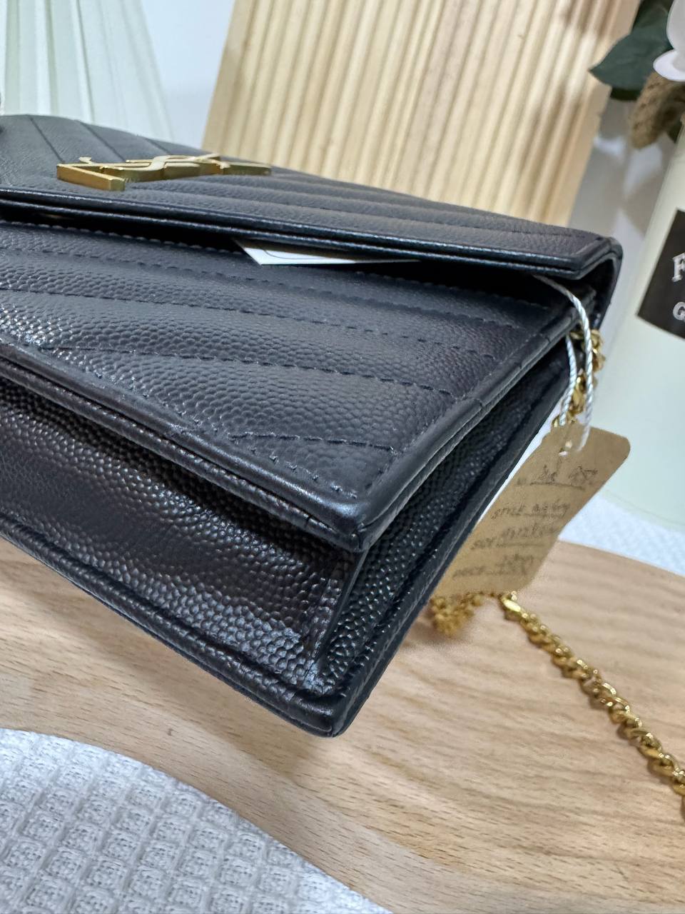 YSL Black Small Envelope WOC GHW 95 New - Image 8