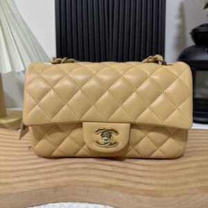 Chanel Mini Classic Flap Bag GHW Beige Colour 92 New