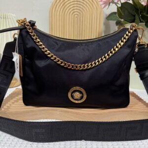 Versace Casual Nylon 2 ways bag with small pouch 100 New
