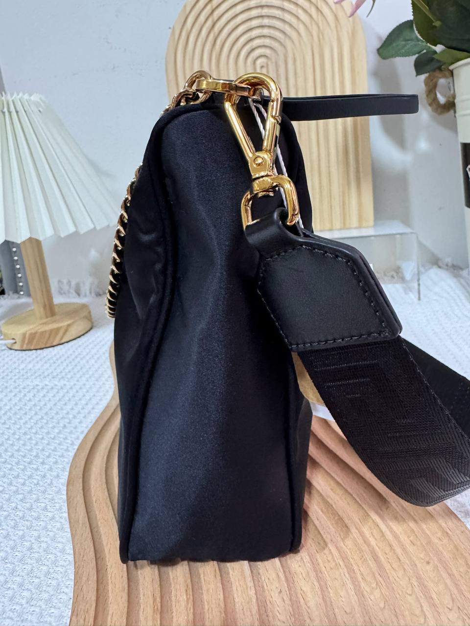 Versace Casual Nylon 2 ways bag with small pouch 100 New - Image 5