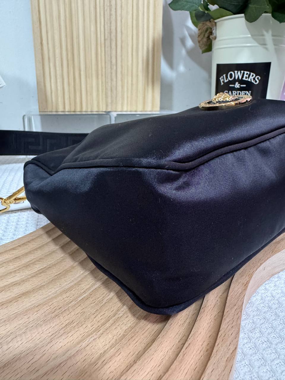 Versace Casual Nylon 2 ways bag with small pouch 100 New - Image 7